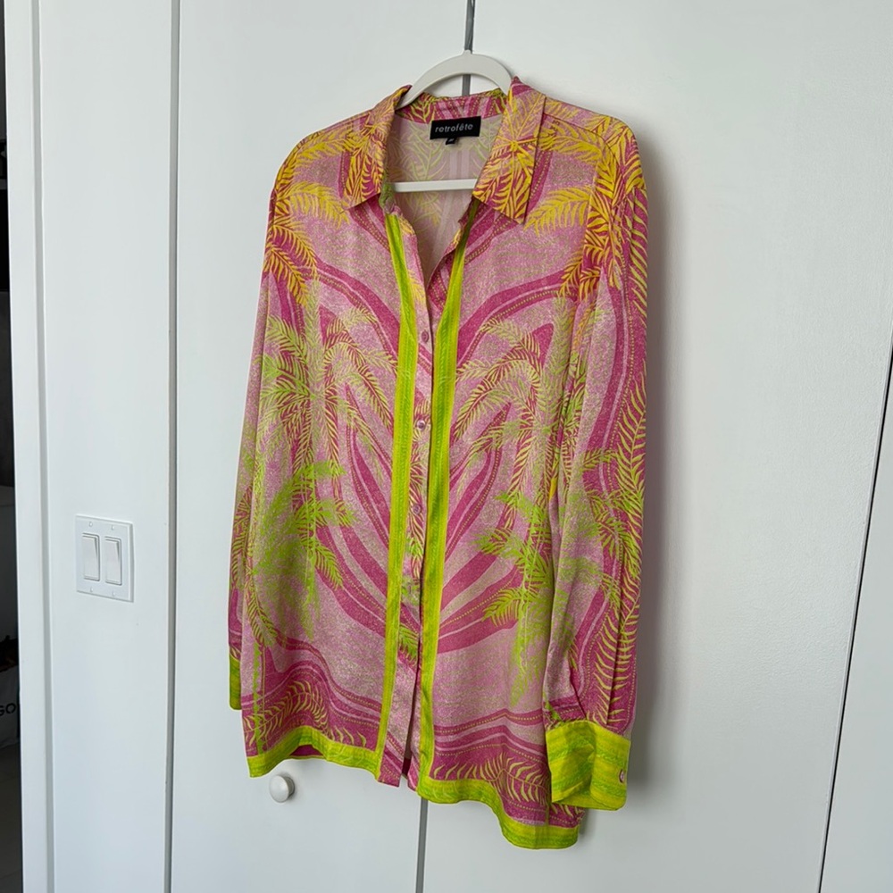 Retrofete - Pink and Green Silk Shirt